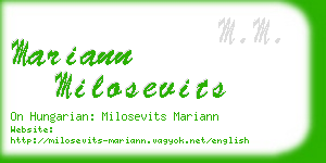 mariann milosevits business card